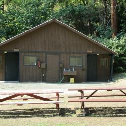 bathhouse and picnic tables in barn canyon