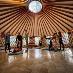 yoga in the yurt