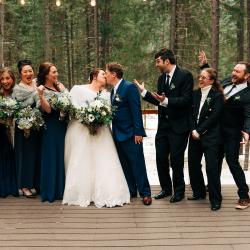 Winter wedding ceremony on deck